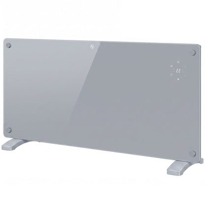 HOMCOM 2000W Smart Panel Heater Wall Mounted & Freestanding, Electric Heater with Weekly Timer, Open Window & Anti-Frost, Grey