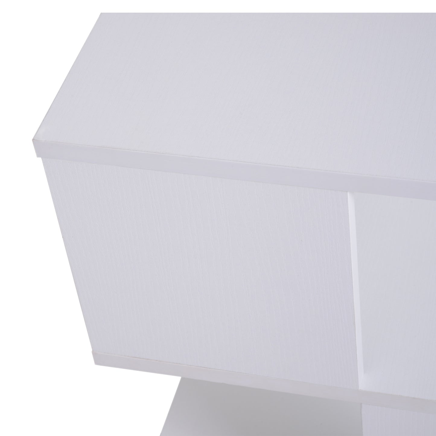 HOMCOM Side Table, Square Coffee Table, Modern End Table with 2 Tier Storage Shelves for Living Room, Bedroom, White