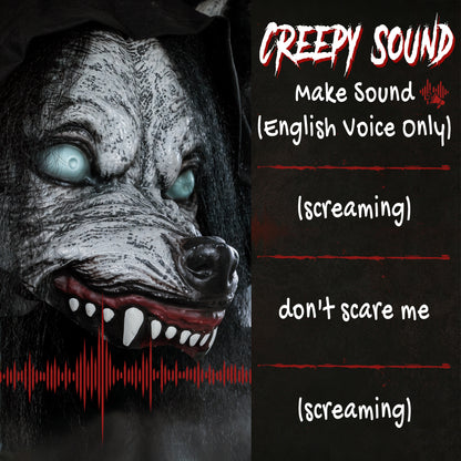 HOMCOM 67"/170cm Life Size Animated Ghost with Werewolf Mask, Halloween Decorations Outdoor Indoor, Scary Halloween Animatronic