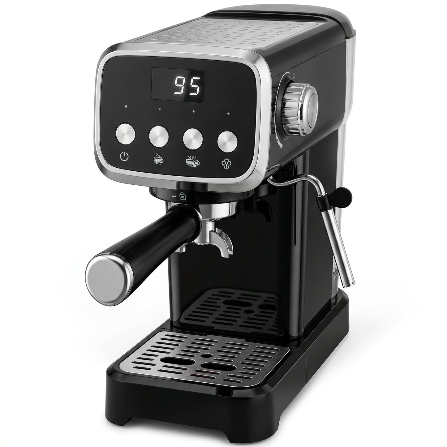 HOMCOM Espresso Machine, 20-Bar Cappuccino Coffee Maker with Frother Wand, 1.2 L Water Tank, Black