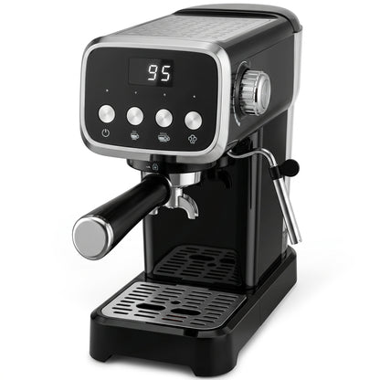 HOMCOM Espresso Machine, 20-Bar Cappuccino Coffee Maker with Frother Wand, 1.2 L Water Tank, Black