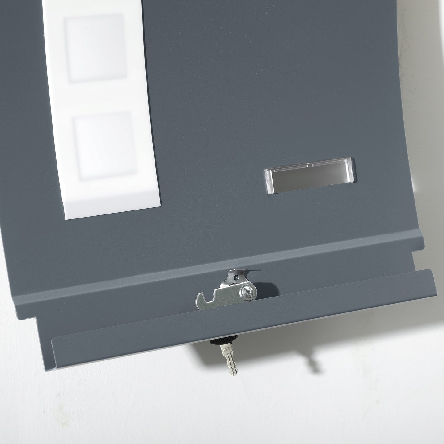 HOMCOM Wall Mounted Letter Box, Weatherproof Post Box for Outside Wall, Modern Mailbox with 2 Keys and Nameplate, Anthracite Grey--ChewyGames-ChewyGames