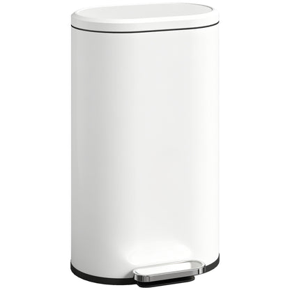 HOMCOM 30 L Modern Curved Kitchen Bin - Cream