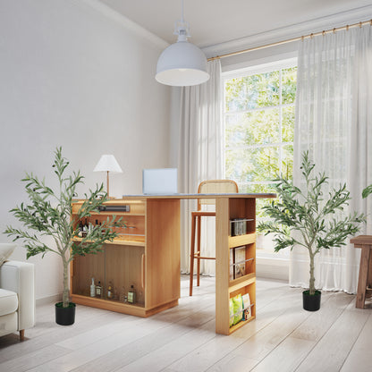 HOMCOM Set of Two Silk Leaf Artificial Olive Trees