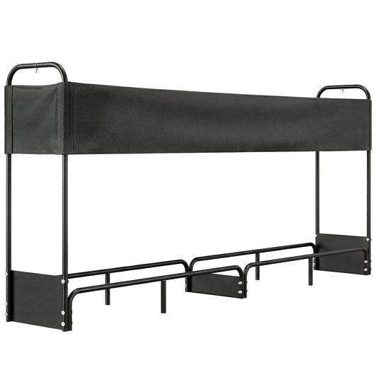 Outsunny 8.5ft Firewood Rack, Heavy Duty Log Storage Holder with Waterproof 600D Oxford Log Cover for Fireplace Fire Pits Outdoor Patio Wood Storage, 500 kg Large Capacity, Black