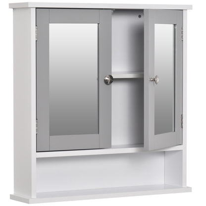 kleankin Bathroom Wall Storage Cabinet - Grey