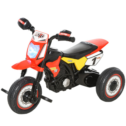 HOMCOM Trike for Kids, Toddler Pedal Motorcycle, Kids Ride On Tricycle Early Learning w/ Music Lights Handlebar Stickers Exercise Boys Girls Gift for 18 - 36 Months Red