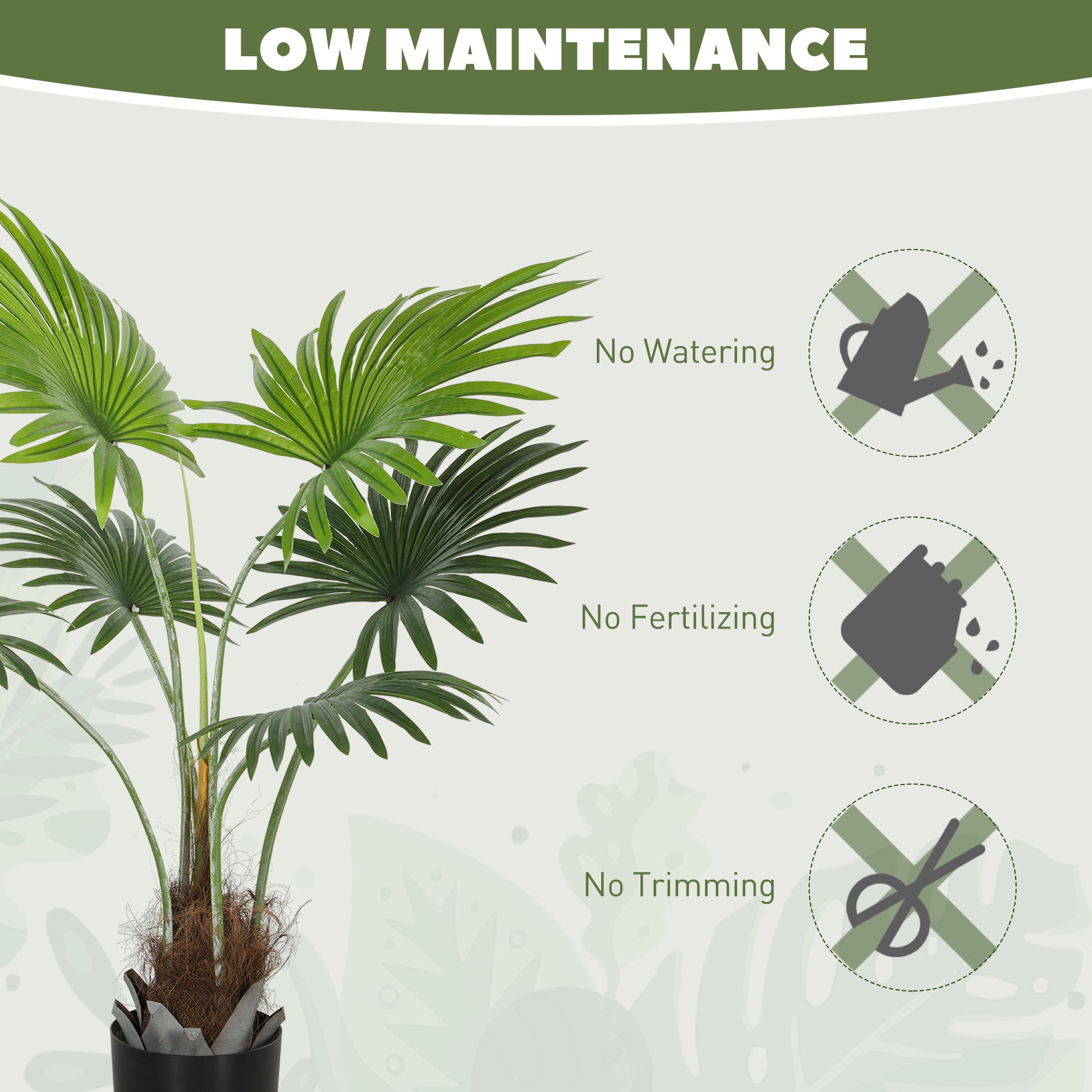 HOMCOM 94cm Artificial Palm Tree, Decorative Artificial Plant with Lifelike PEVA Leaves and Coconut Coir, Fake Tree with Plastic Pot and Flocking for Home Office Decor, Green--ChewyGames-ChewyGames