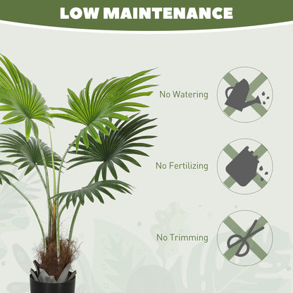 HOMCOM 94cm Artificial Palm Tree, Decorative Artificial Plant with Lifelike PEVA Leaves and Coconut Coir, Fake Tree with Plastic Pot and Flocking for Home Office Decor, Green--ChewyGames-ChewyGames
