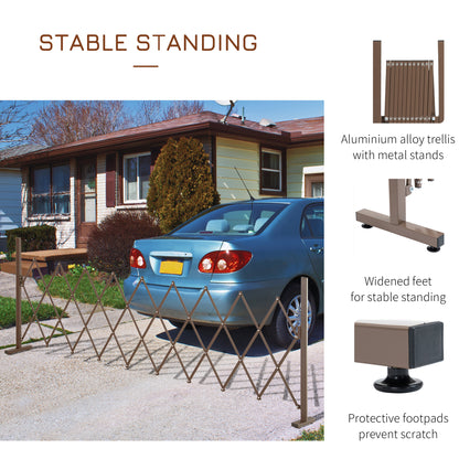 Outsunny Expanding Trellis Fence, Freestanding Movable Fence, Foldable Garden Screen Panel, 300 x 103.5 cm, Dark Brown