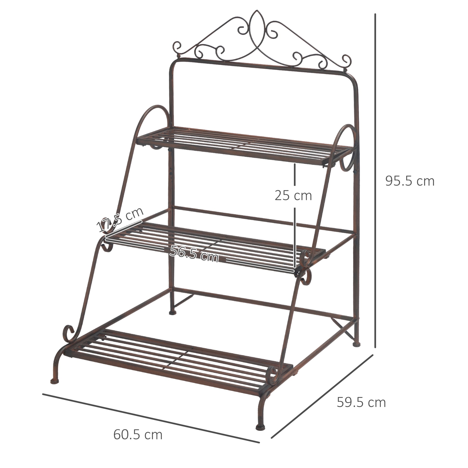 Outsunny 3 Tier Stair Style Metal Plant Stand, Flower Pot Holder Display Shelf, Storage Organizer Rack for Indoor Outdoor Patio Balcony Yard--ChewyGames-ChewyGames