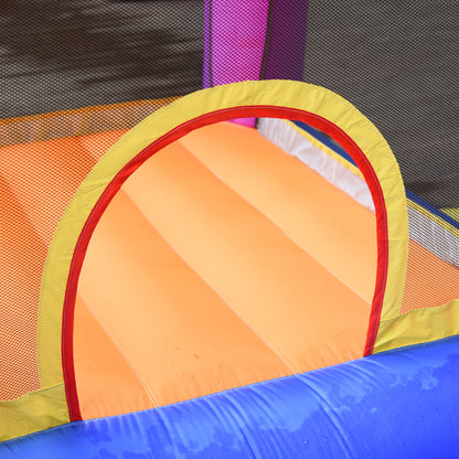 Outsunny Kids Bouncy Castle House Inflatable Trampoline Slide Water Pool 3 in 1 with Blower Indoor Outdoor for Kids Age 3-8 Multi-Colour 2.8 x 2.5 x 1.7m