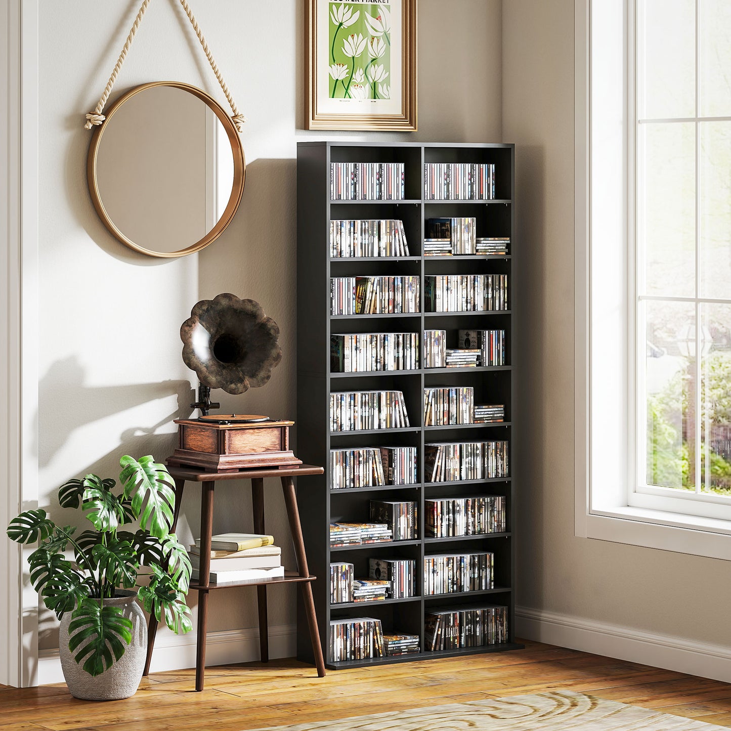 HOMCOM 640 CD Storage Tower - Black