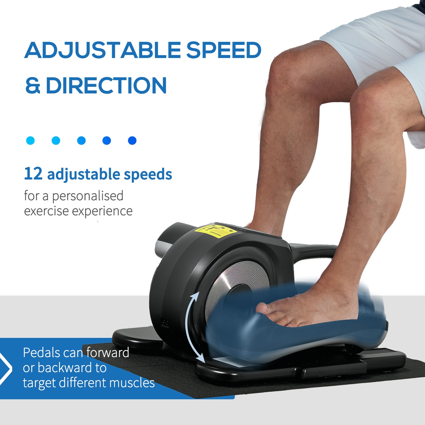 SPORTNOW Under Desk Electric Elliptical Machine for Home, Sit Down Pedal Exerciser for Seniors with 12 Programs, LCD Monitor, Compact with Remote Control & Non-Slip Pad