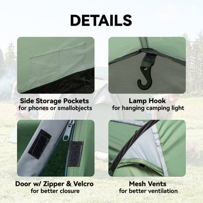 Outsunny Three-Man, Two-Room Tent - Green