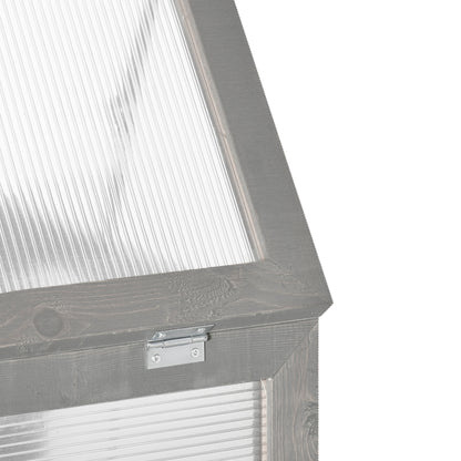 Outsunny 3-tier Wood Greenhouse Garden Polycarbonate Cold Frame Grow House w/ Storage Shelf, Dark Grey