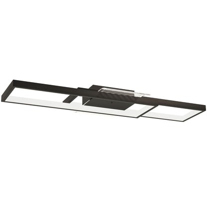 HOMCOM LED Ceiling Light, Modern Dimmable Ceiling Light with Wall Switch & Remote Control, Flush Mount Fixture Lamp with 3000-6000K Colour Temperatures for Living Room, Bedroom, Black