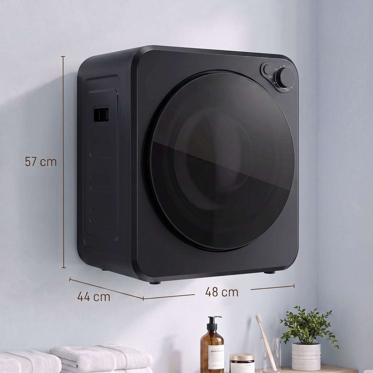 HOMCOM 4kg Front Load Laundry Dryer, Portable Clothes Dryer with 2 Power Modes, 400W/800W, Black