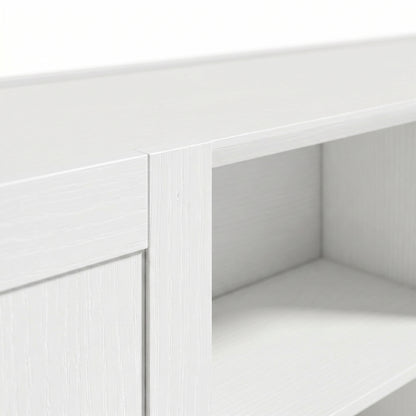 HOMCOM Sideboard Buffet Cabinet, 133 cm Storage Cabinet with 2 Open Shelves, 2 Cupboards and Soft Close Doors, White