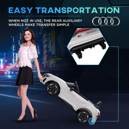 HOMCOM Audi Licensed 12V Kids Electric Ride-On, with Remote Control, Suspension System, Lights, Music, Motor - White--ChewyGames-ChewyGames