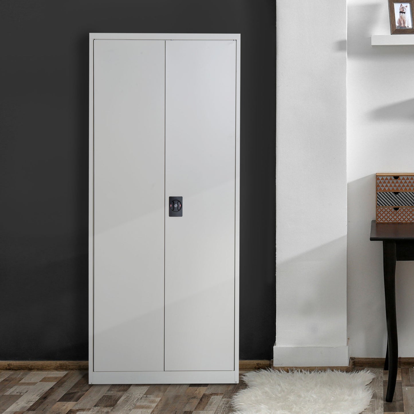 Vinsetto Lockable Filing Cabinet Tall Adjustable Shelf Large Office Storage for Office Use, White