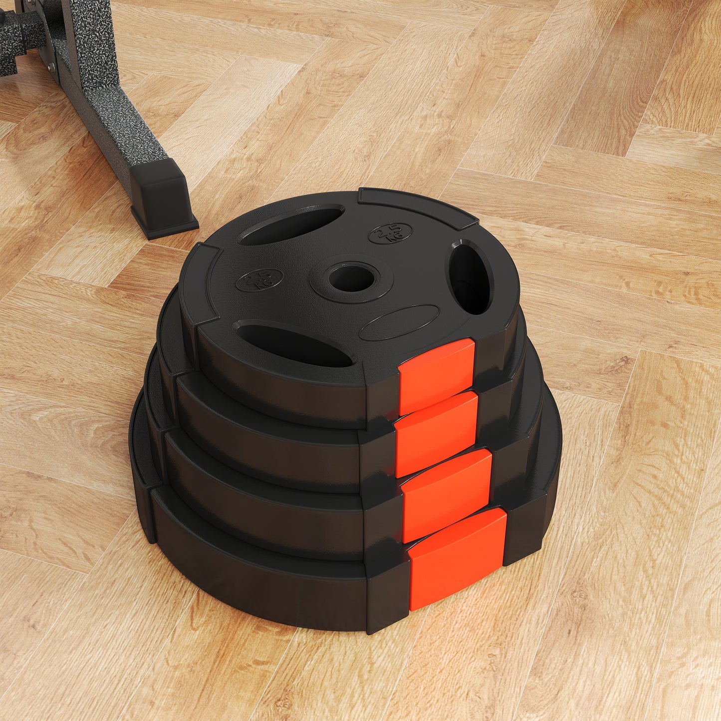 SPORTNOW Weight Plates Set, with Two 5kg and Two 2.5kg weights, Black