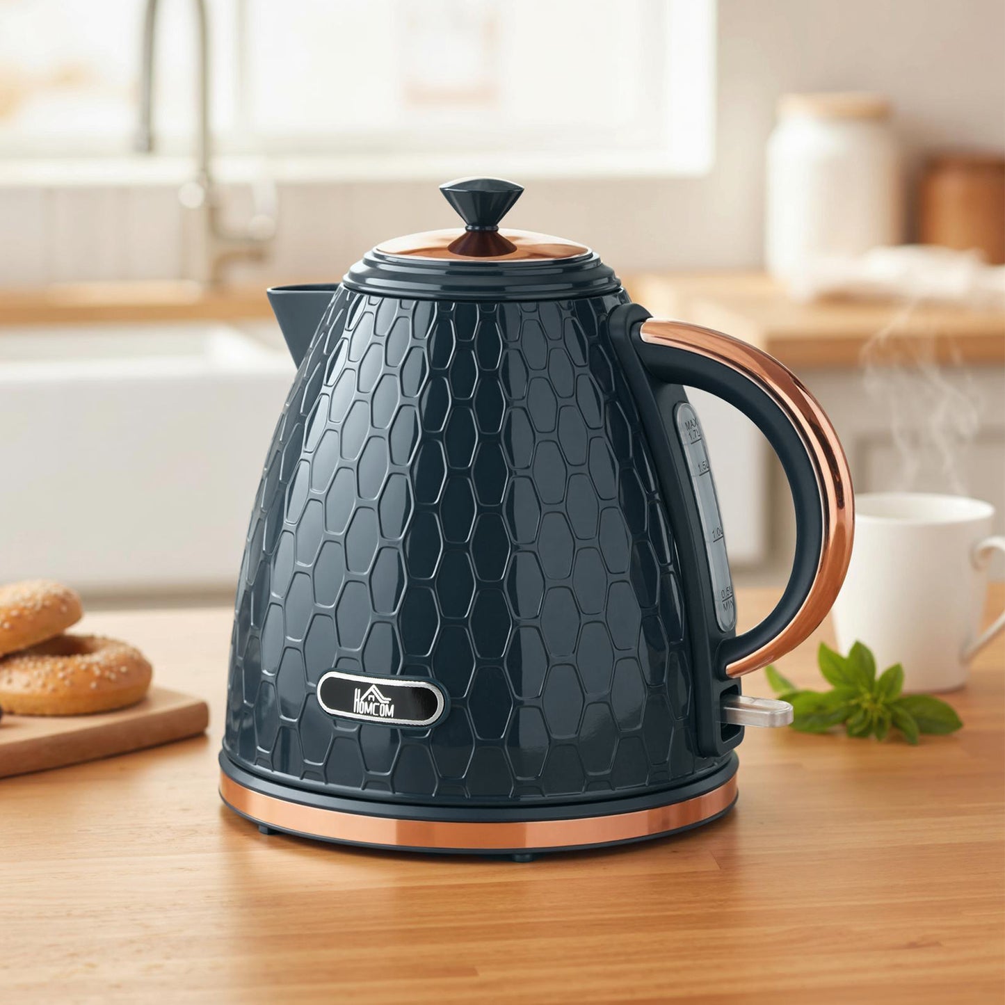 HOMCOM 3000W Rapid Boil Honeycomb Kettle - Dark Blue--ChewyGames-ChewyGames