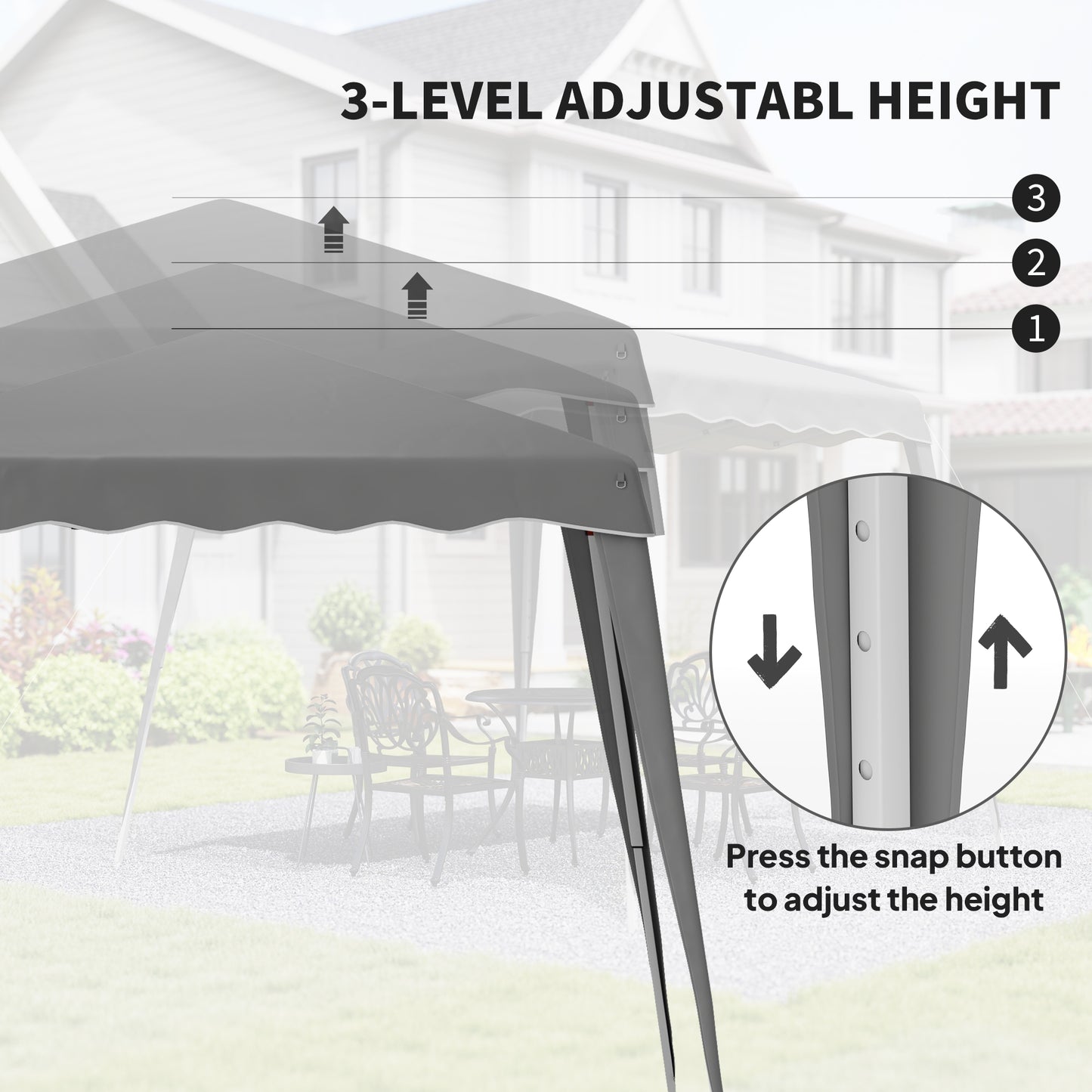 Outsunny 2.5 x 2.5M Pop up Garden Tent - Grey