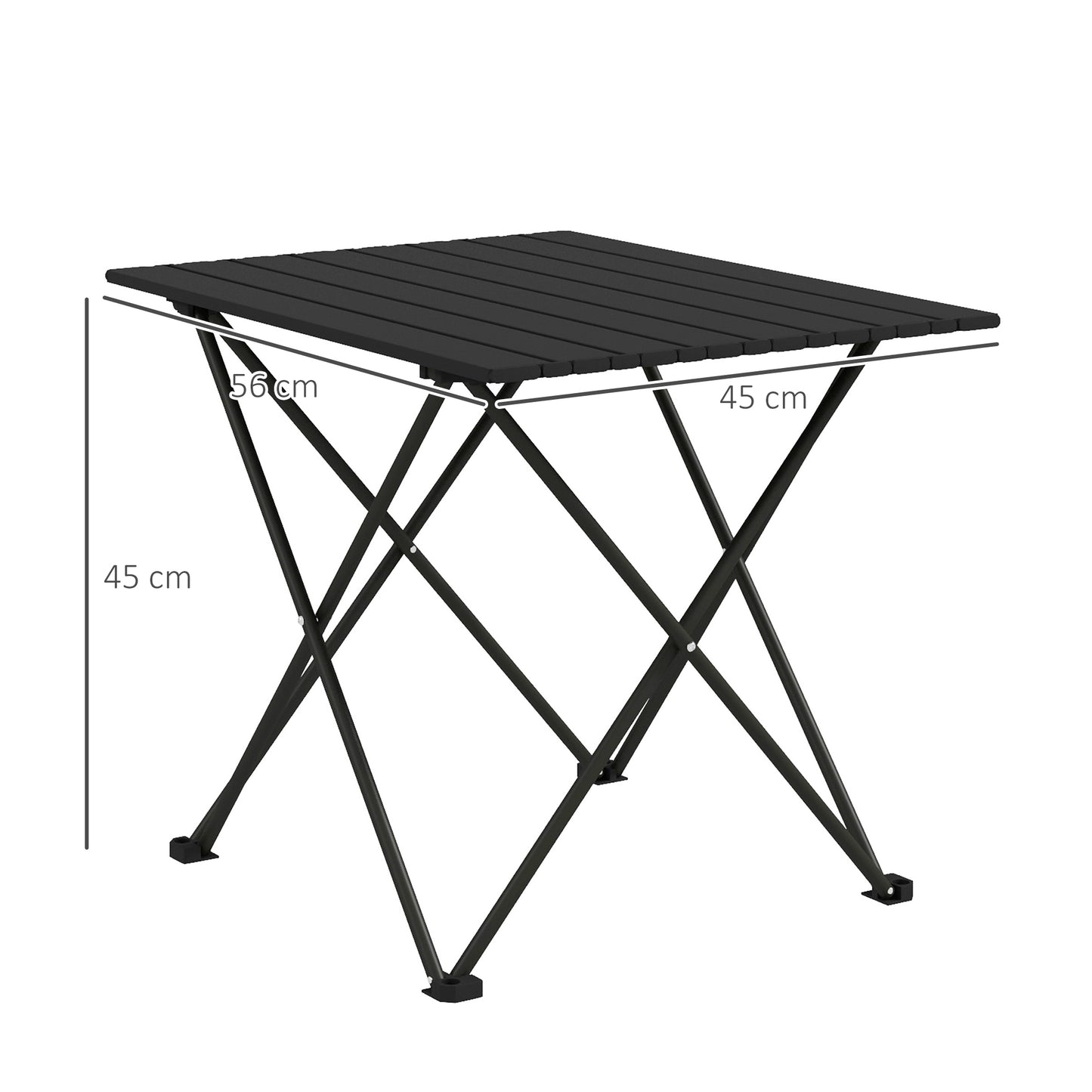 Outsunny Folding Camping Table, Lightweight Metal Picnic Table with Carry Bag, Foldable Table for Outdoor Camping, Picnic, Hiking, BBQ, Fishing, Black--ChewyGames-ChewyGames