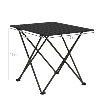 Outsunny Folding Camping Table, Lightweight Metal Picnic Table with Carry Bag, Foldable Table for Outdoor Camping, Picnic, Hiking, BBQ, Fishing, Black--ChewyGames-ChewyGames