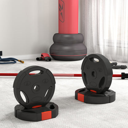 SPORTNOW Weight Plates Set, with Two 7.5kg and Two 5kg weights, Black