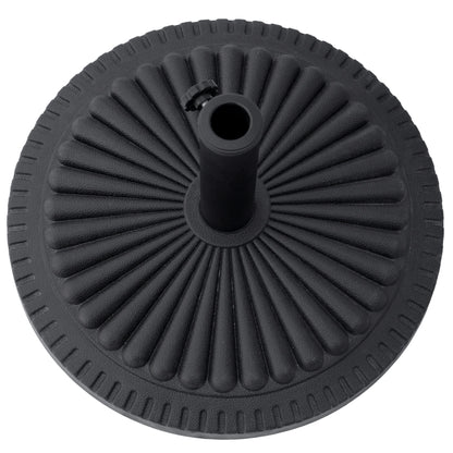 Outsunny 14kg Round Cement Parasol Base Umbrella Weight Stand Holder Fits Φ35mm,Φ38mm,Φ48mm Pole for Patio Outdoor Garden - Black