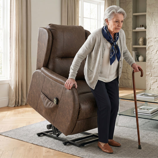 HOMCOM Power Lift Recliner Chair, Dual Motor Electric Lift Chair for Elderly with Remote Control, Brown