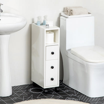 kleankin Slimline Bathroom Storage Cabinet - White--ChewyGames-ChewyGames
