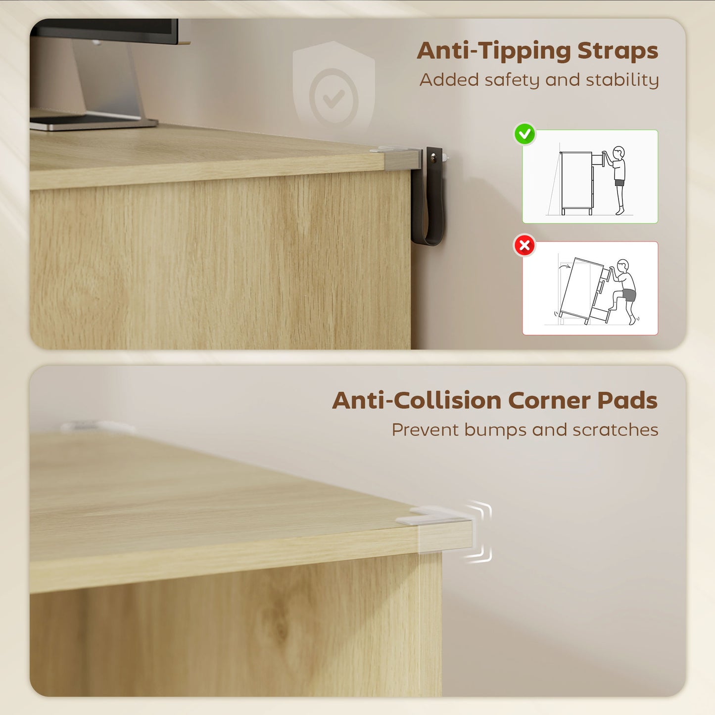 HOMCOM Computer Desk, Office Desk with Bookshelf, File Drawer and Legal Hanging File Holders, Oak Wood Effect