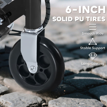 HOMCOM Foldable Powered Scooter with Adjustable Seat, Brake, Black