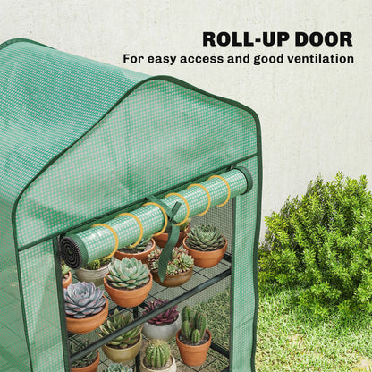 Outsunny Three-Tier Mini Greenhouse - Green