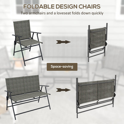 Outsunny Four-Piece Metal Garden Sofa Set - Mixed Brown