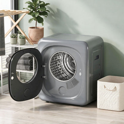HOMCOM 4kg Vented Tumble Dryer with 5 Drying Mode, 800W Compact Freestanding Front Tumble Dryer, Silver