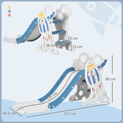 AIYAPLAY Space-Themed Baby Slide, Indoor Freestanding Kids Slide, for Ages 1.5-3 Years - Blue