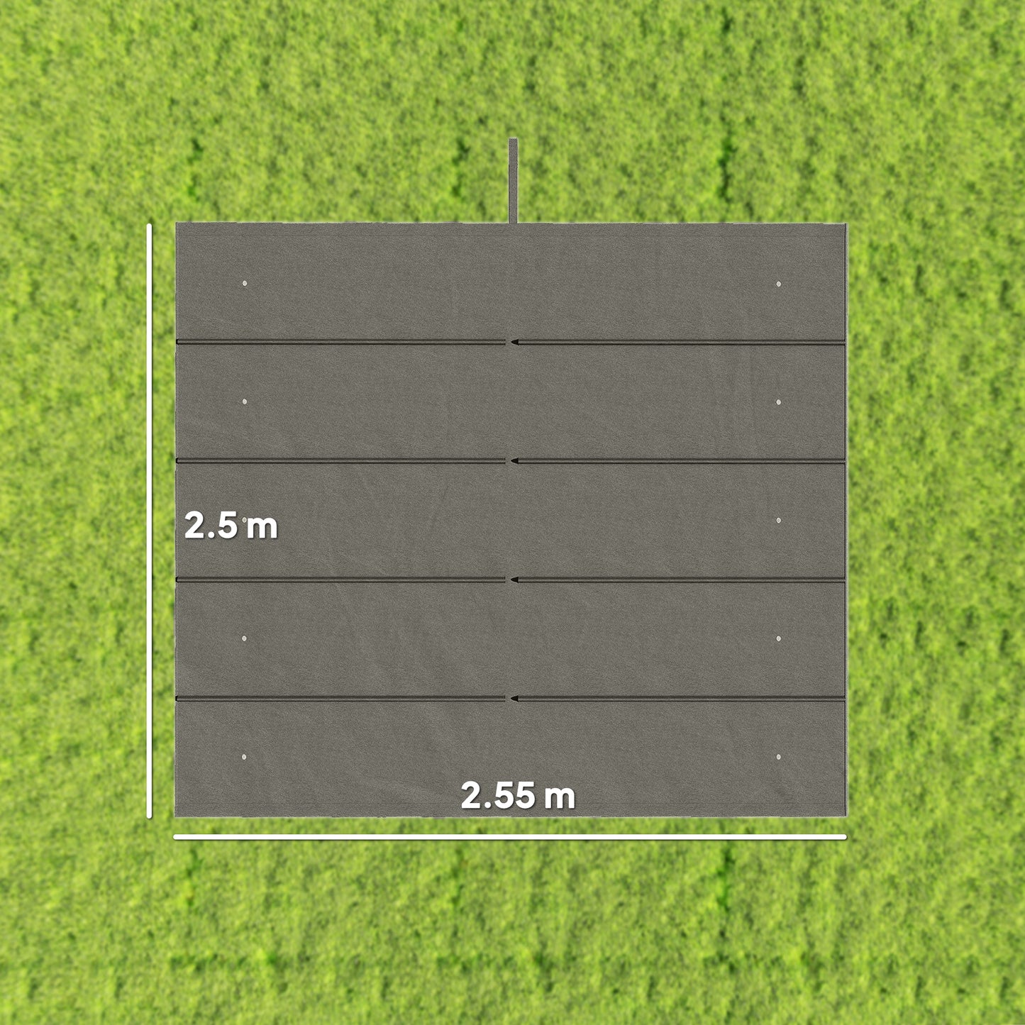Outsunny Retractable Pergola Cover, 2.55 x 2.5 m Replacement Canopy Fabric for 3 x 3 m Frame, Roof Top Only, Light Grey