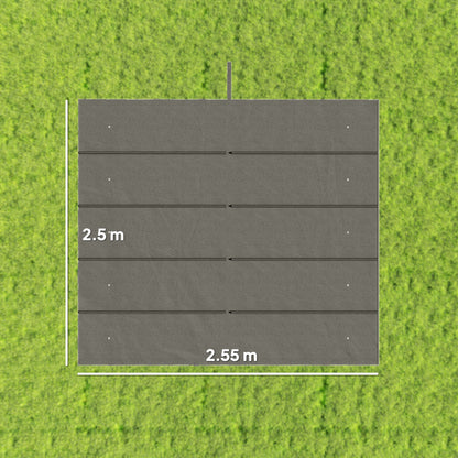 Outsunny Retractable Pergola Cover, 2.55 x 2.5 m Replacement Canopy Fabric for 3 x 3 m Frame, Roof Top Only, Light Grey