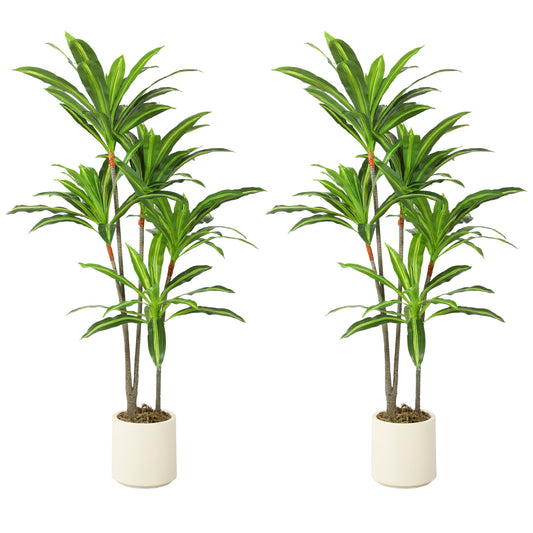 HOMCOM 150cm Lifelike Fake Tree, Artificial Dracaena Tree with Bendable Trunks, Green