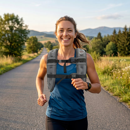 HOMCOM 10KG Weighted Vest, Running Weight Vest with Adjustable Strap, Convenient Pocket and Reflective Strips for Men and Women