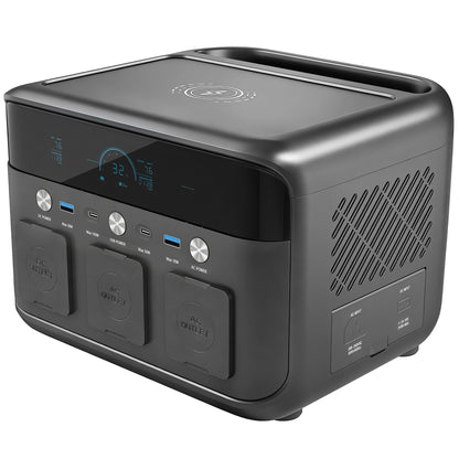 HOMCOM Portable Power Station with LiFePO4 Battery, 1.5H Fast Charge, Camping Power Pack with 600W AC/USB-A & USB-C Output