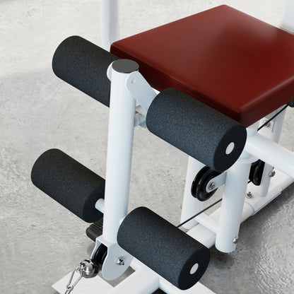 HOMCOM Home Multi Gym Large Multifunction Sturdy Strength Training Machine for Home Workout, White--ChewyGames-ChewyGames