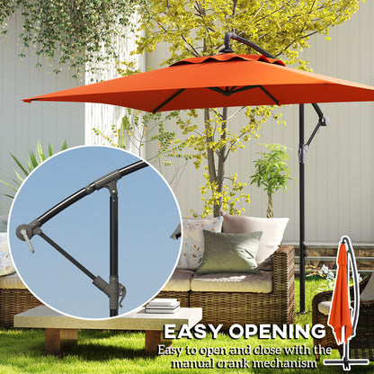 Outsunny 3(m) Cantilever Overhanging Parasol, with Cross Base - Orange--ChewyGames-ChewyGames