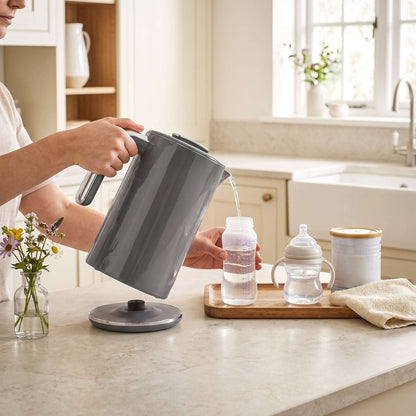 HOMCOM Electric Kettle, 1.7L Fast Boil 3000W Water Kettle with LED Display, Adjustable Temperature, Keep Warm Function, Grey