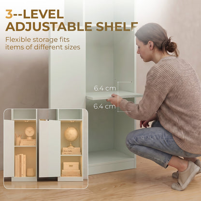 HOMCOM Bookcase Adjustable Shelf Bookshelf Anti-Tip Hardware 6-Tier Storage Cabinet Light Green