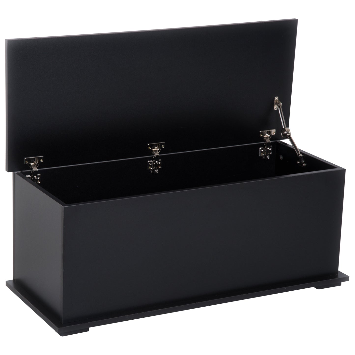 HOMCOM 113L Storage Chest, Storage Box with Flip-Top Lid and 2 Safety Hinges, Storage Trunk for Living Room, Entryway, 100 x 40 x 40 cm, Black--ChewyGames-ChewyGames